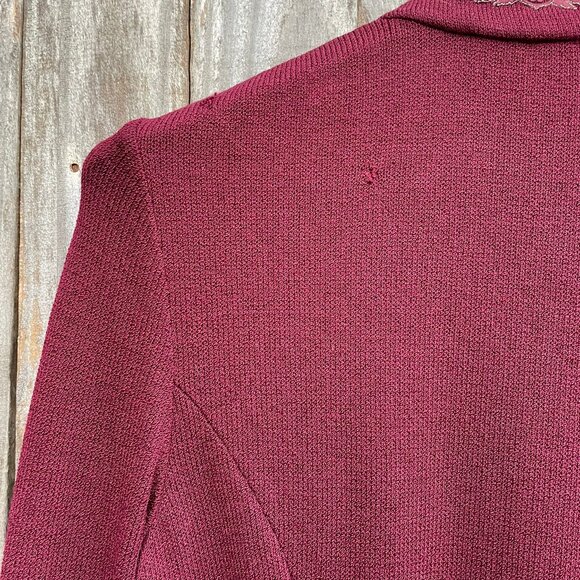 Burgundy St John Blazer/Jacket with Gold Trim - Picture 8 of 10